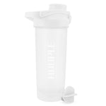 Hoople 24 OZ Shaker Bottle Protein Powder Shake Blender Gym Smoothie Cup, BPA Free, Auto-Flip Leak-Proof Lid, Handle with Ball Included - White