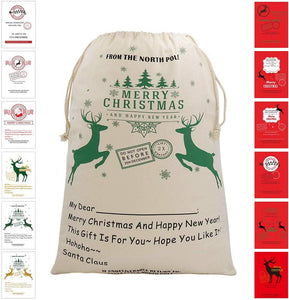 Bonison Christmas Bag Santa Sack Canvas Bag for Gifts Santa Sack Special Delivery Extra Large Size 27.6"x19.7" (White Pattern 0)