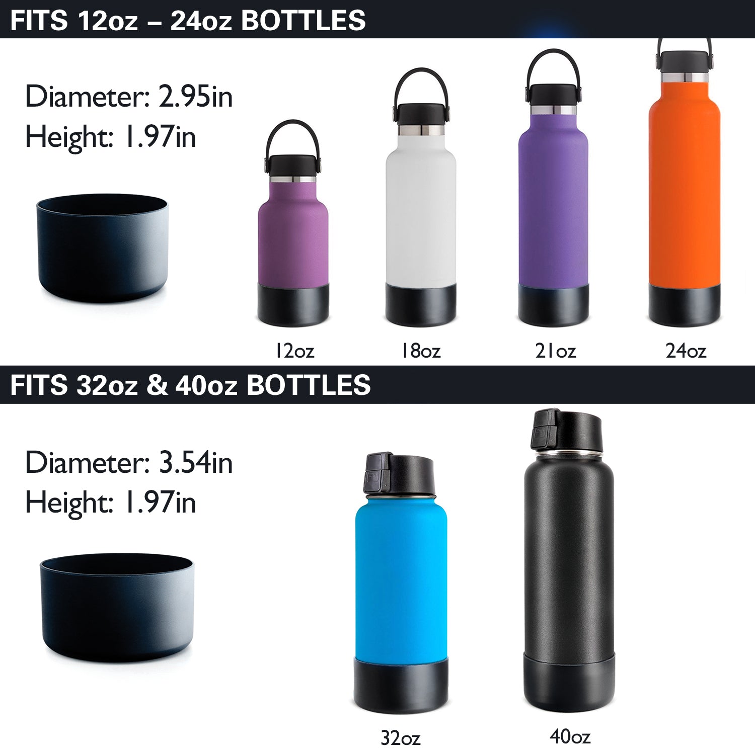 Silicone Protective Sleeve Boot For HYDRO FLASK 12-40oz Water Bottle  Accessories