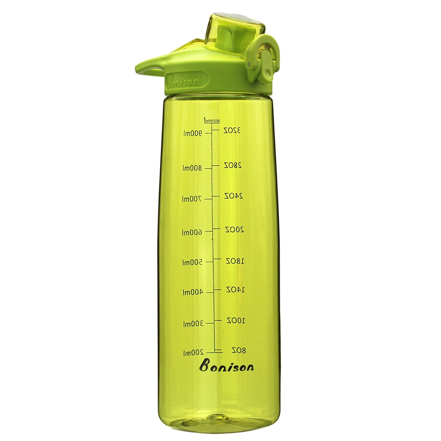 Bonison 36 OZ Sports Bottle Water With Flip Top Lid Leak Proof Bpa Free Drinking Water Bottle, for Travel Yoga Running Outdoor Cycling and Camping - Green
