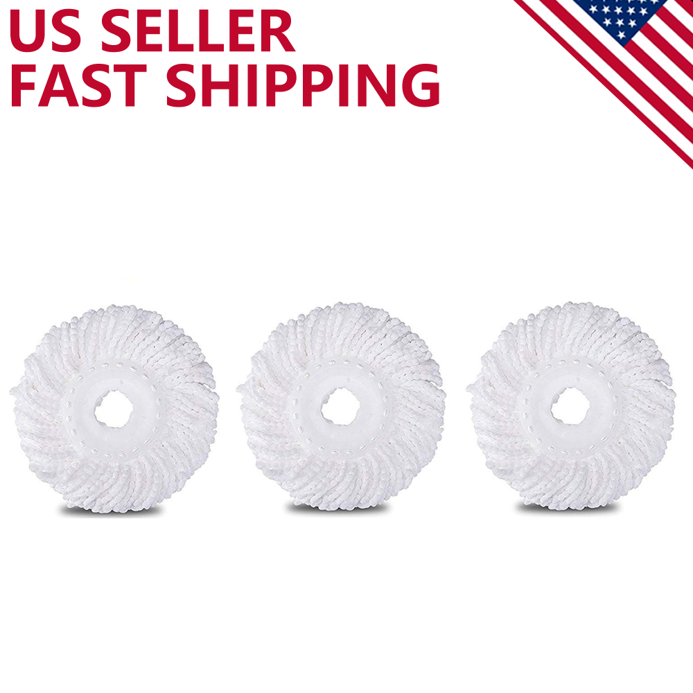 Replacement Microfiber Mop Head Easy Cleaning Wring Refill for Spin Mop 6 Pack, White