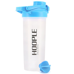 Hoople 24 OZ Shaker Bottle Protein Powder Shake Blender Gym Smoothie Cup,  BPA Free, Auto-Flip Leak-Proof Lid, Handle with Ball Included - Clear/Aqua  – TOPOKO