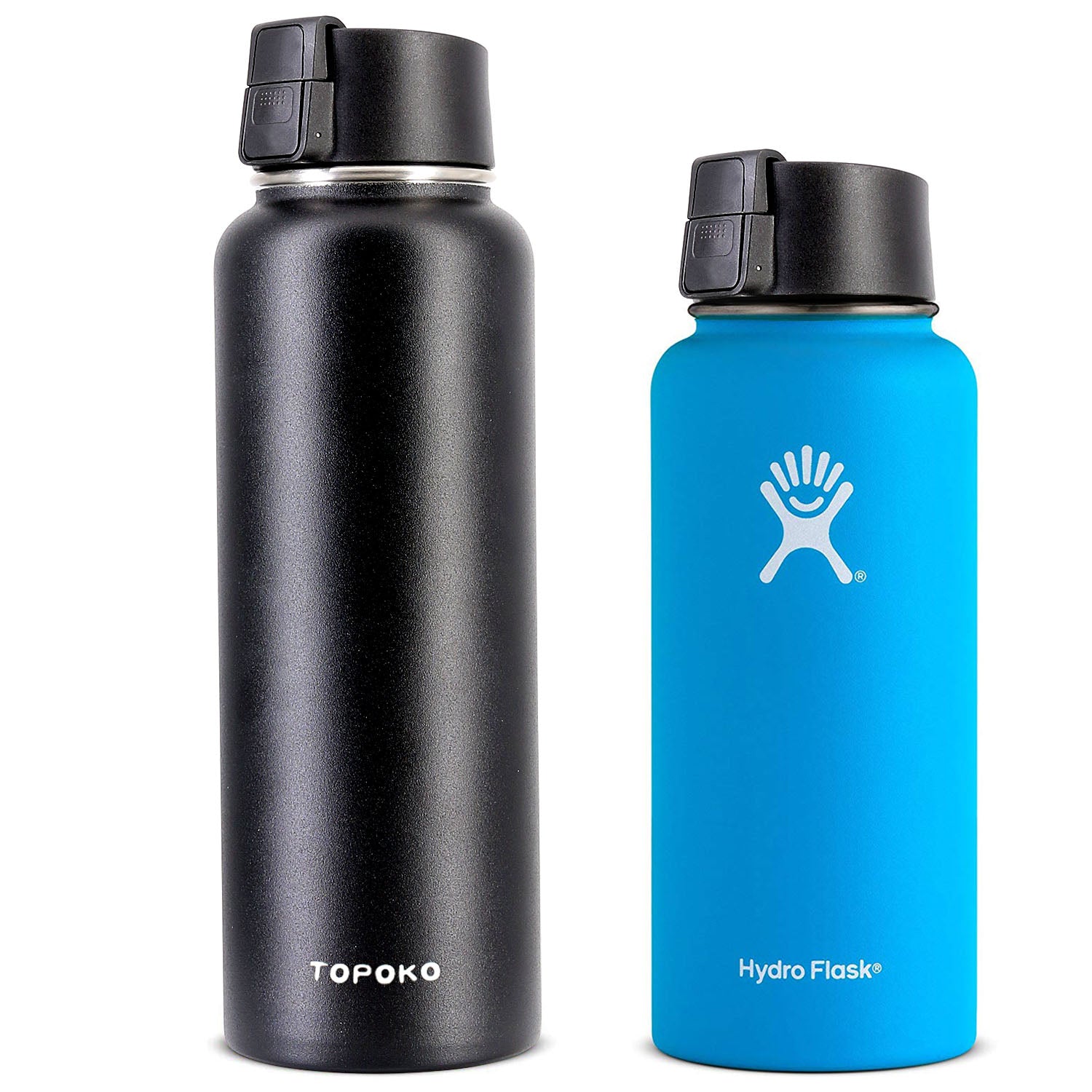 EIPOSAU Auto Flip Lid for Hydro Flask Wide Mouth, Great Spout Lid for Simple Modern, Takeya, Iron Flask and Other Brands, Replacement Lid with Button