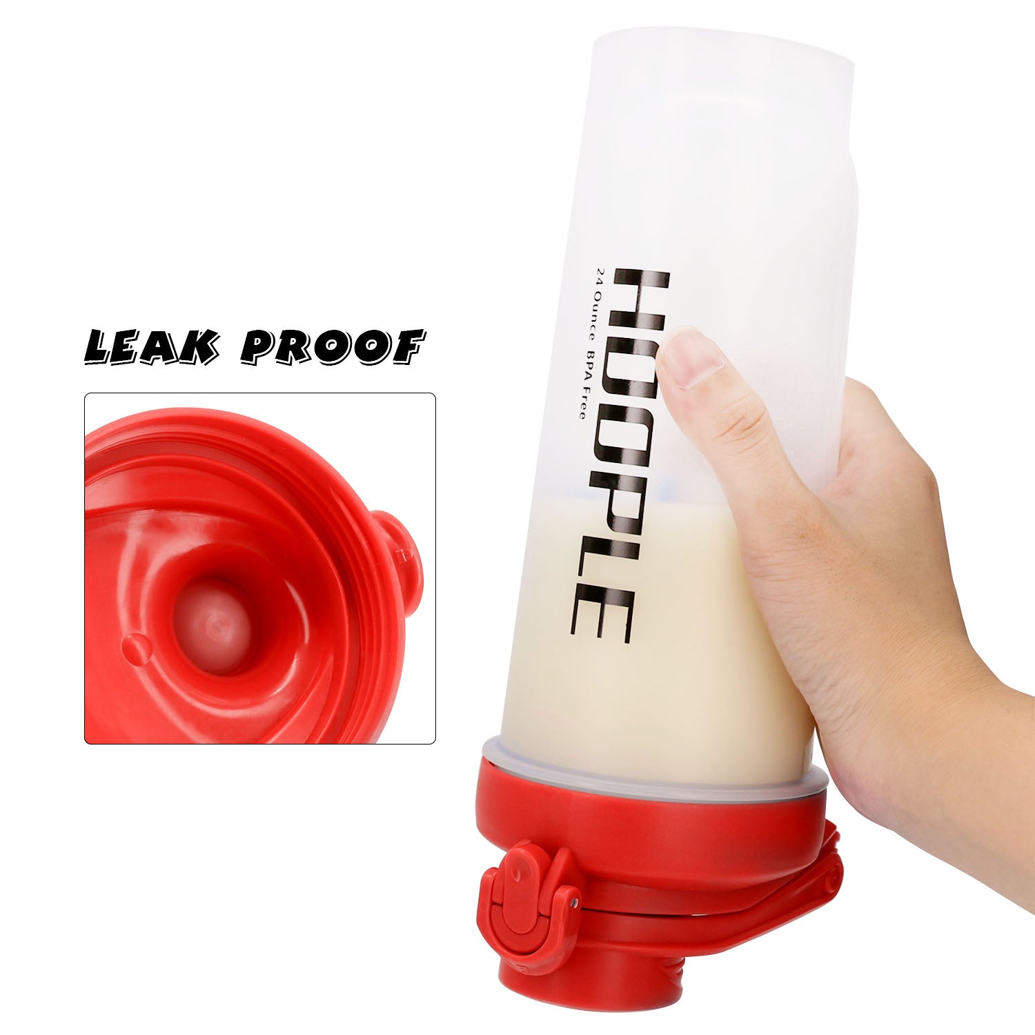 Protein Shaker Bottle 2 Pack 24oz Mixes Bpa Free Leak Proof