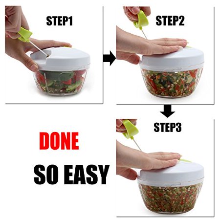 TOPOINT Manual Food Chopper, Compact & Powerful Hand Held Pull