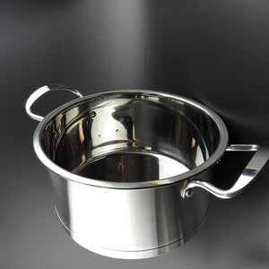 Stainless Steel 4-quart Saucepot - Perfect Family Soup Pot with Tempered Glass Lid