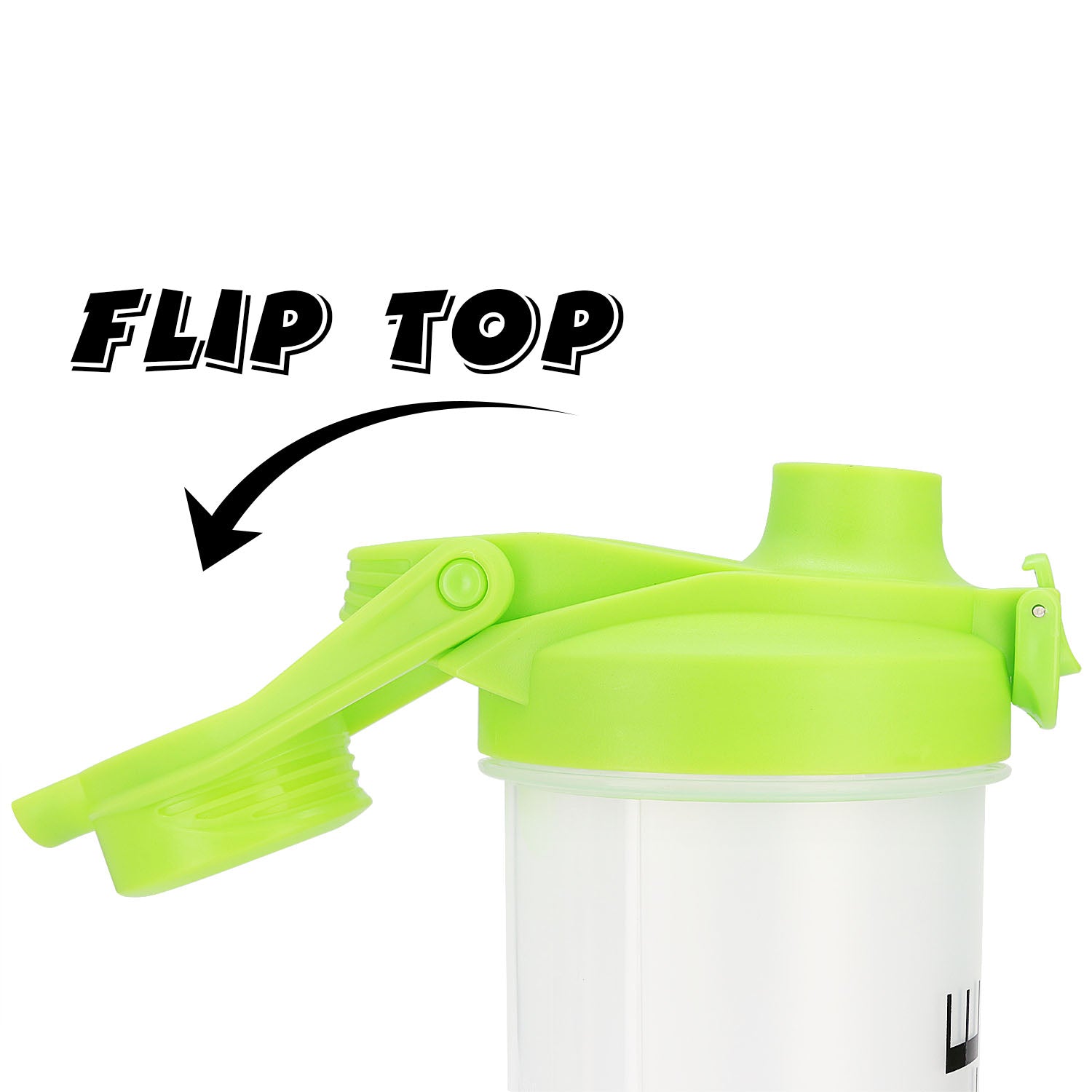 Hoople 24 OZ Shaker Bottle Protein Powder Shake Blender Gym Smoothie Cup, BPA Free, Auto-Flip Leak-Proof Lid, Handle with Ball Included - Green