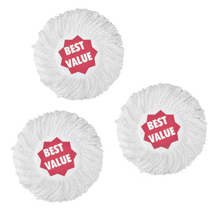 3PC Replacement Microfiber Mop Head Refill For Spin Mop 360° Easy Cleaning USA-White