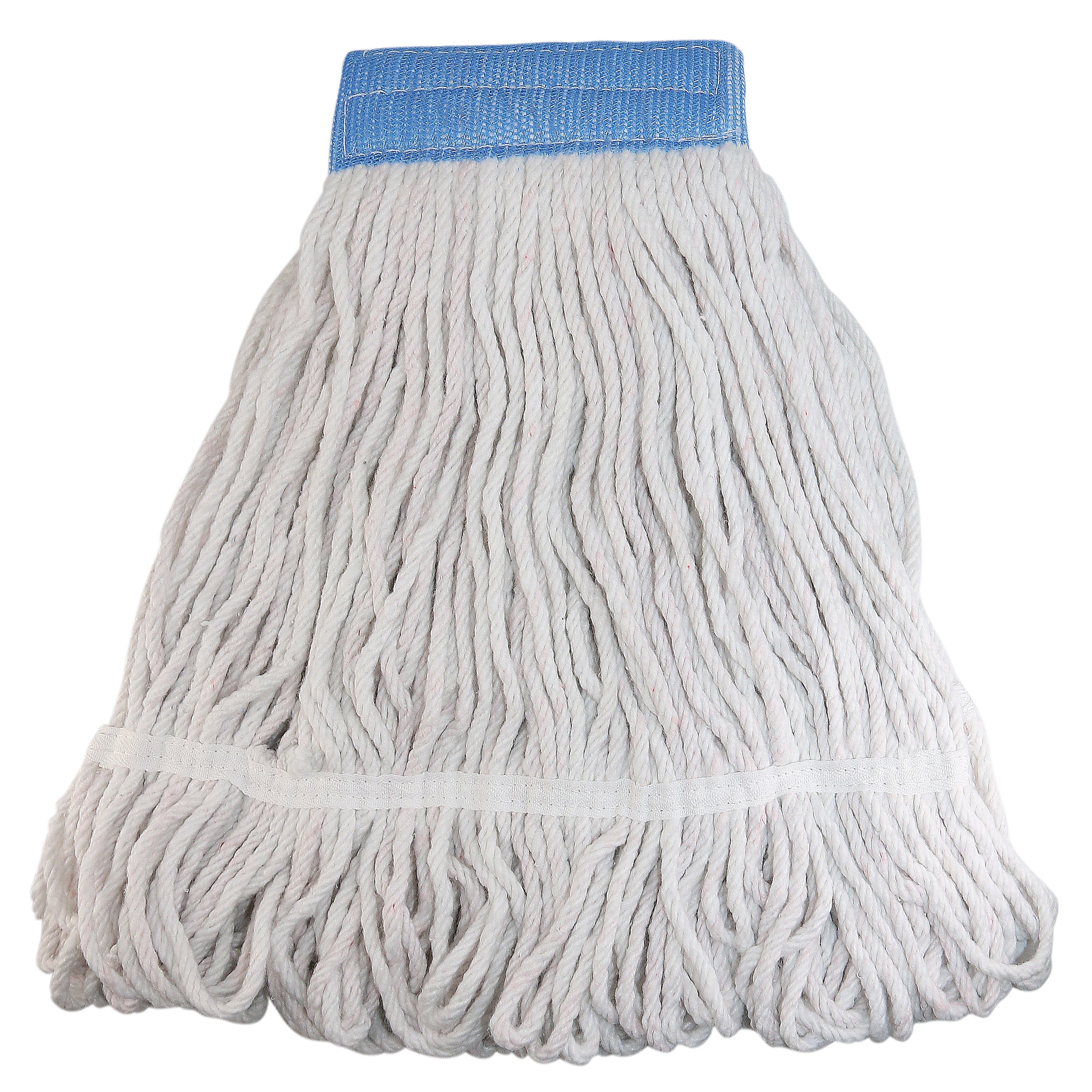 Bonison Commercial Use Wringer Style Replacement Mop Head For Clamp Mop With Looped Ends And Yarn Tailband, Heavy Duty And Long Lasting. (1, White)
