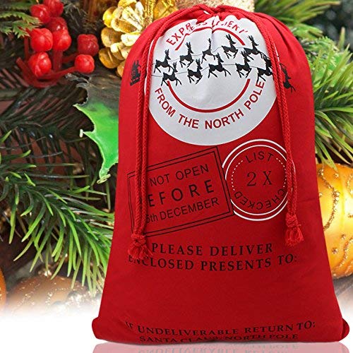 Bonison Christmas Bag Santa Sack Canvas Bag for Gifts Santa Sack Special Delivery Extra Large Size 27.6"x19.5" (8pcs)