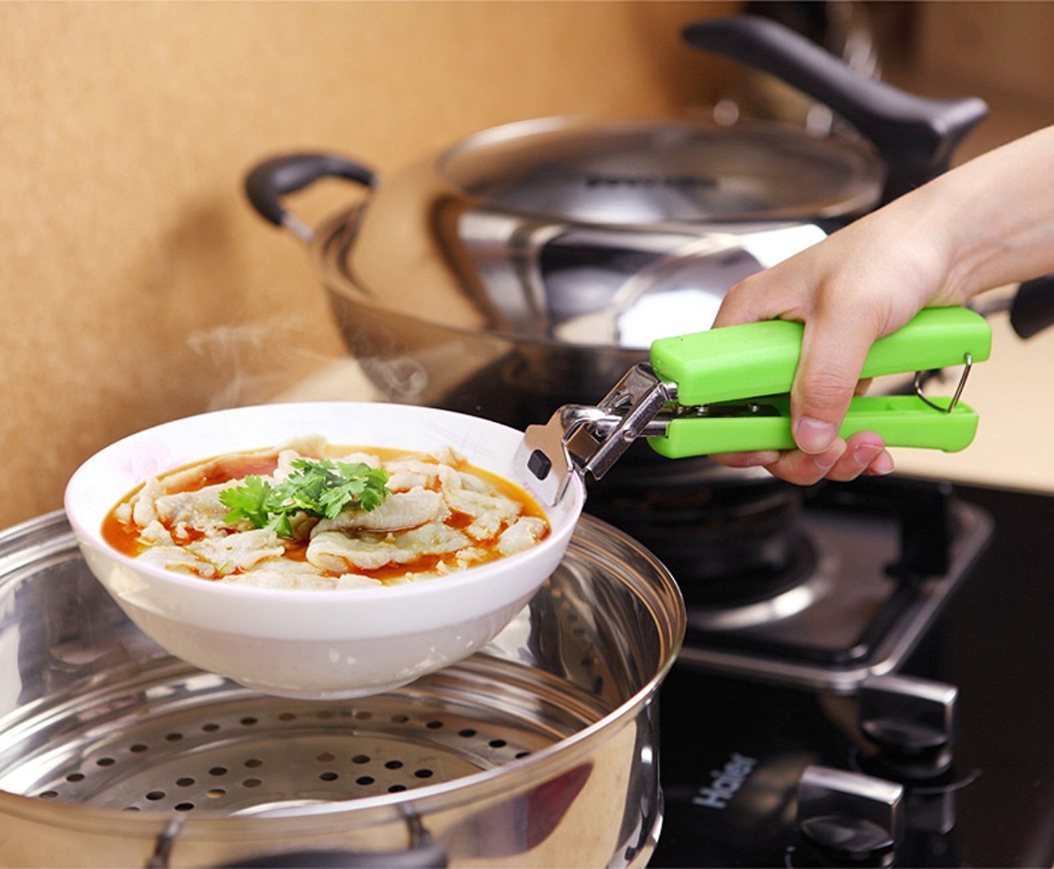 Hot Dish Plate Bowl Gripper Clip Kitchen Tool Tong Handle Kitchen Tool Accessories Instant Pot, Microwave, Oven,Air Fryer (Random Color)