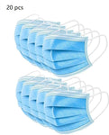BYD Medical Disposable 3-Ply Face Earloop Sanitary Masks for Offices and Outdoor, Blue -Pack of 20