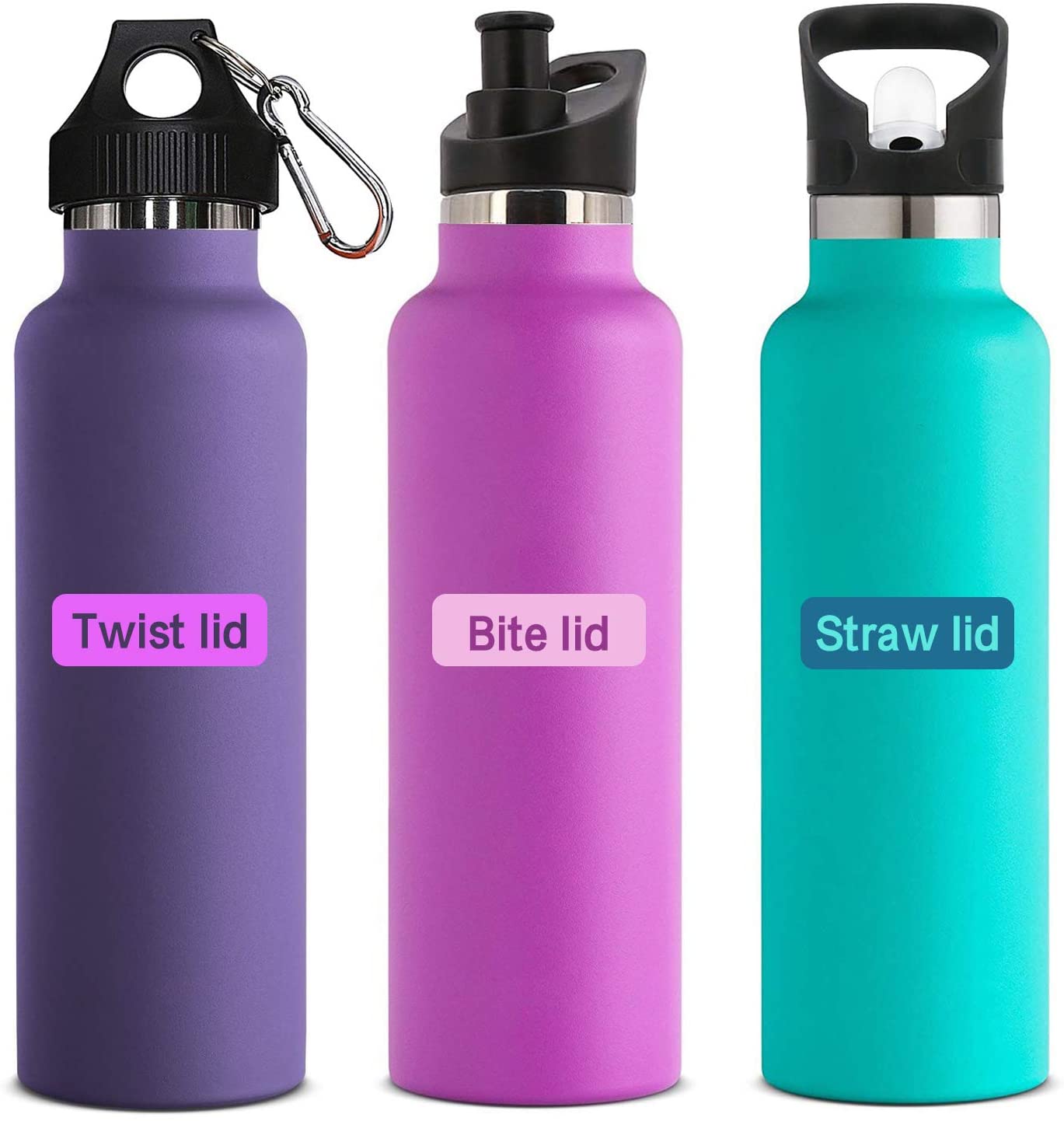 24 Oz Narrow Mouth Water Bottle with Straw Lid – Iron Flask