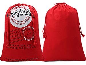 Bonison Christmas Bag Santa Sack Canvas Bag for Gifts Santa Sack Special Delivery Extra Large Size 27.6"x19.5" (8pcs)