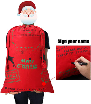 Christmas Bag Santa Sack Canvas Bag For Gifts Santa Sack Special Delivery Extra Large Size 27.5"x19.5" （2 Random）