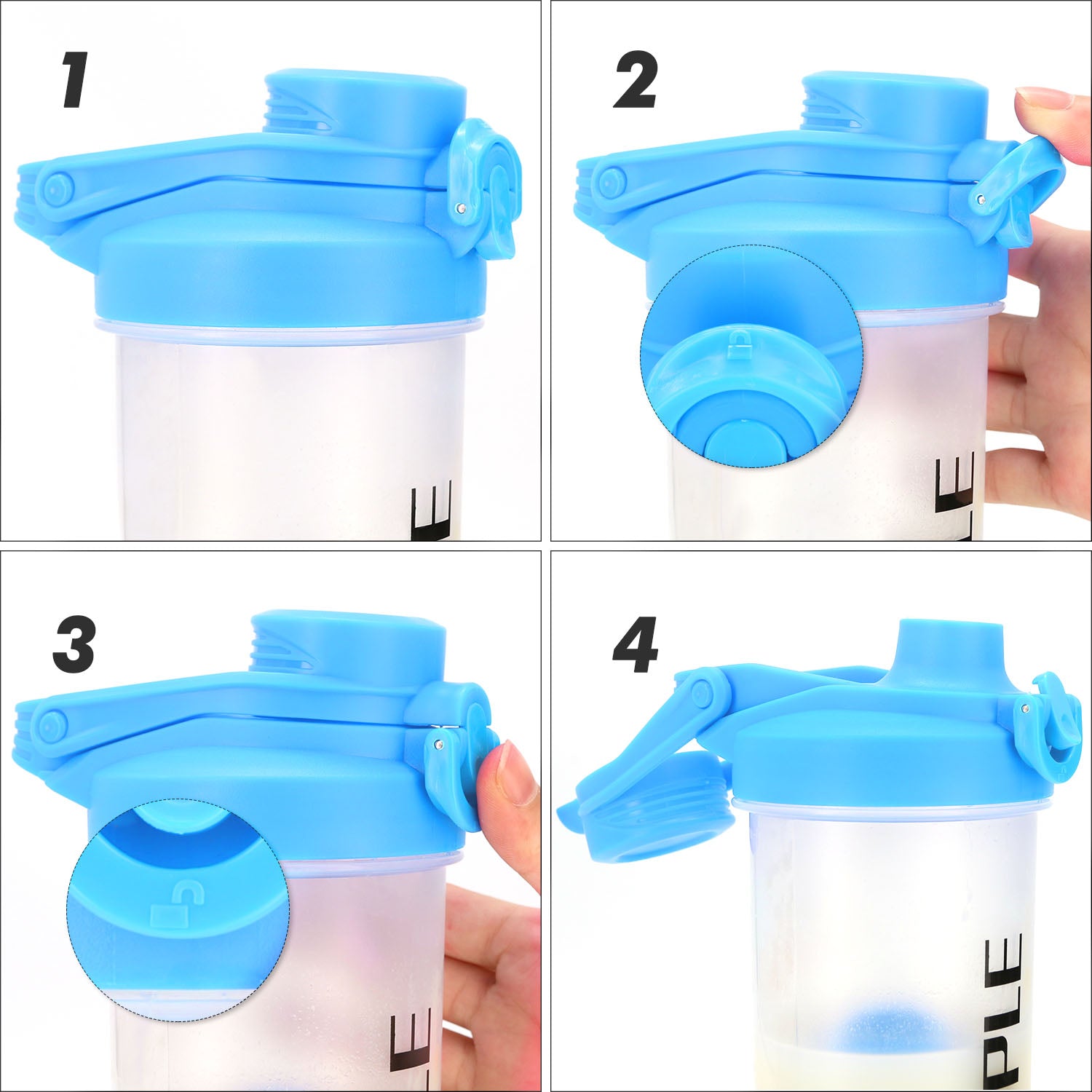 Protein Shaker Cups with Powder Storage Container, Mixer Cup, Gym