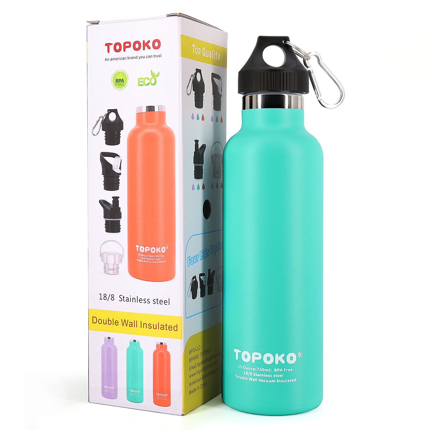 25 OZ Stainless Steel Double Wall Vacuum Insulated Water Bottle.