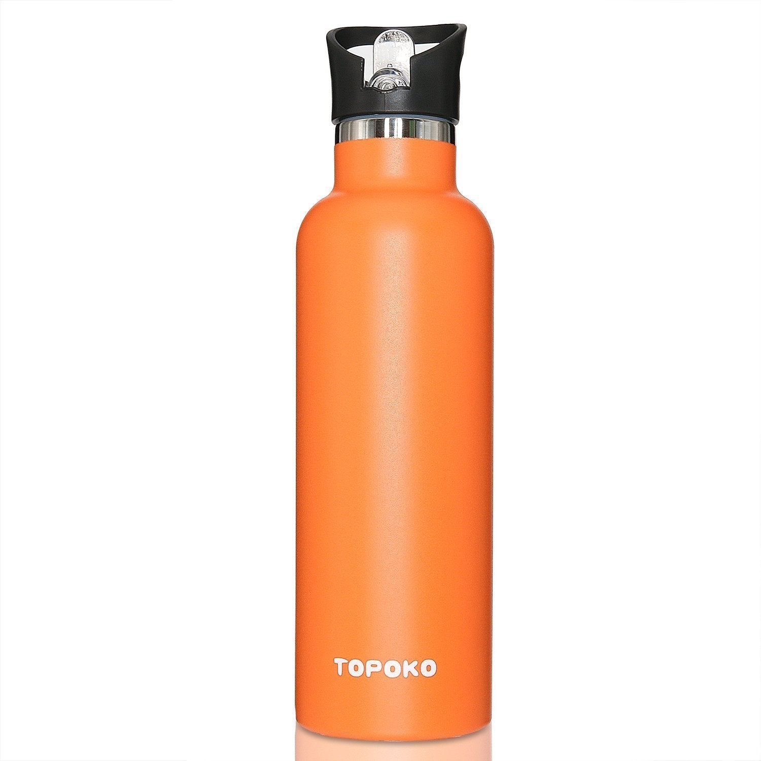 ThermoFlask Stainless Steel Vacuum Insulated Hot Cold Water Bottle 24 Oz  Orange