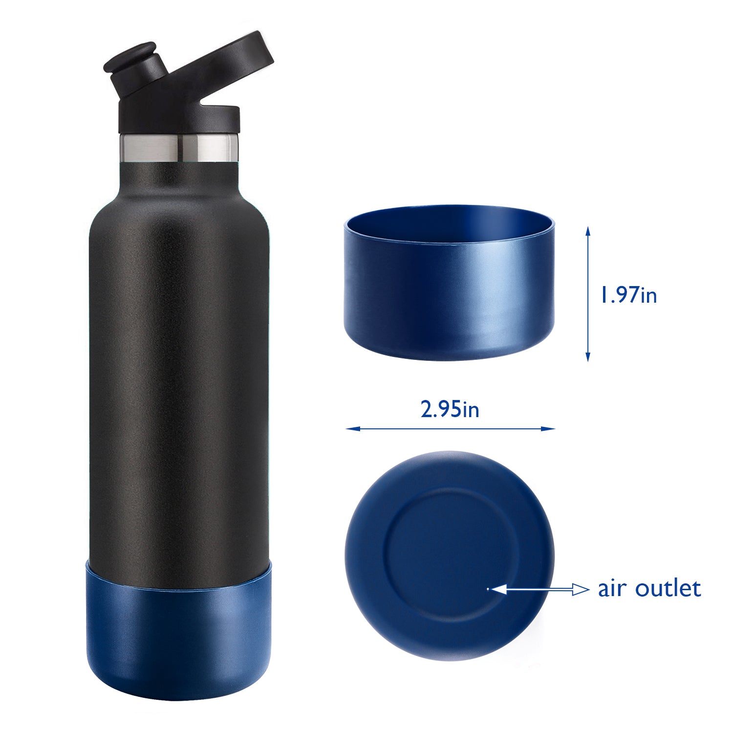 Silicone Boot Anti-slip Bottom Sleeve Cover Sport Water Bottles